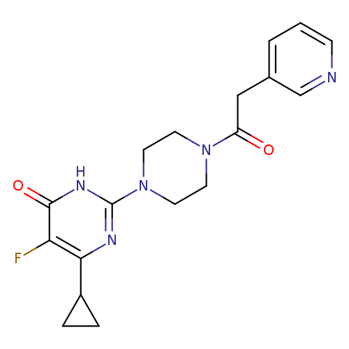 6-cyclopropyl-5-fluoro-2-{4-[2-(pyridin-3-yl)acetyl]piperazin-1-yl}-3,4-dihydropyrimidin-4-one