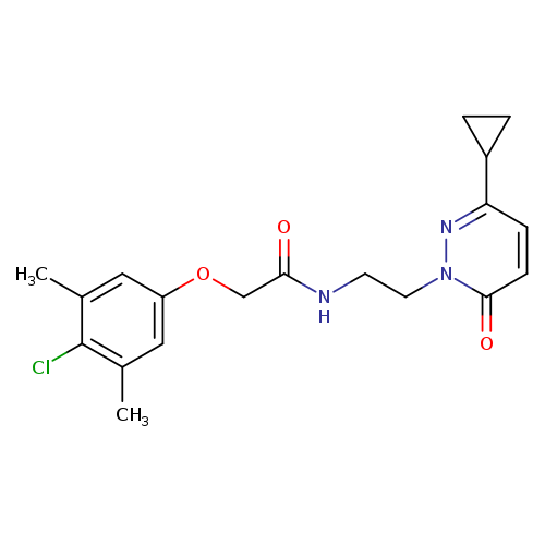 2-(4-chloro-3,5-dimethylphenoxy)-N-[2-(3-cyclopropyl-6-oxo-1,6-dihydropyridazin-1-yl)ethyl]acetamide