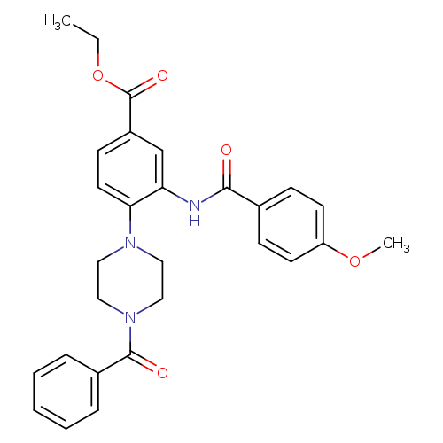 ethyl 4-(4-benzoyl-1-piperazinyl)-3-[(4-methoxybenzoyl)amino]benzoate