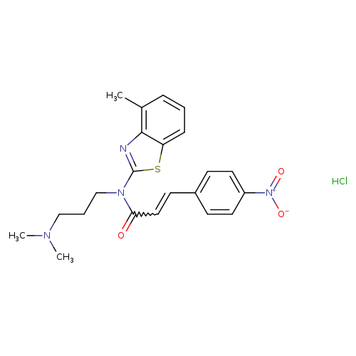 (2Z)-N-[3-(dimethylamino)propyl]-N-(4-methyl-1,3-benzothiazol-2-yl)-3-(4-nitrophenyl)prop-2-enamide hydrochloride