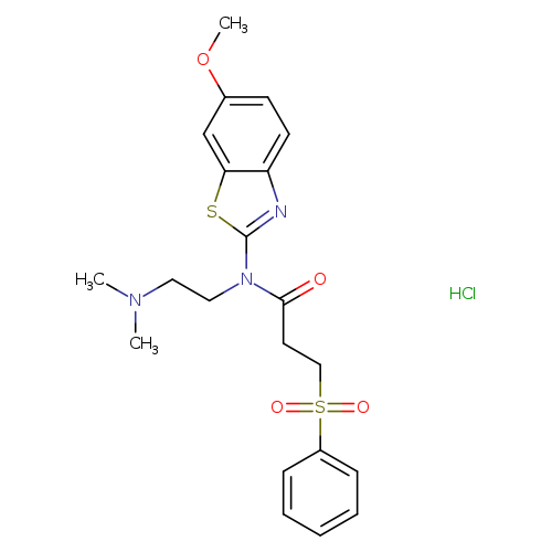 3-(benzenesulfonyl)-N-[2-(dimethylamino)ethyl]-N-(6-methoxy-1,3-benzothiazol-2-yl)propanamide hydrochloride
