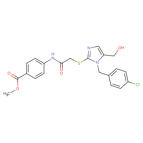 methyl 4-[2-({1-[(4-chlorophenyl)methyl]-5-(hydroxymethyl)-1H-imidazol-2-yl}sulfanyl)acetamido]benzoate