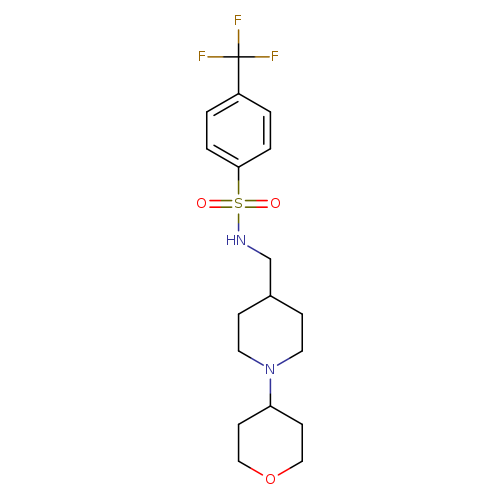 N-{[1-(oxan-4-yl)piperidin-4-yl]methyl}-4-(trifluoromethyl)benzene-1-sulfonamide