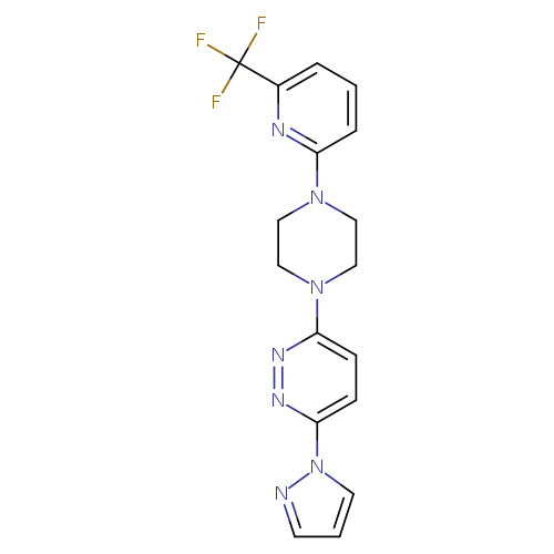 3-(1H-pyrazol-1-yl)-6-{4-[6-(trifluoromethyl)pyridin-2-yl]piperazin-1-yl}pyridazine