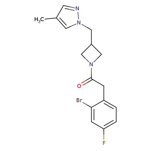 2-(2-bromo-4-fluorophenyl)-1-{3-[(4-methyl-1H-pyrazol-1-yl)methyl]azetidin-1-yl}ethan-1-one