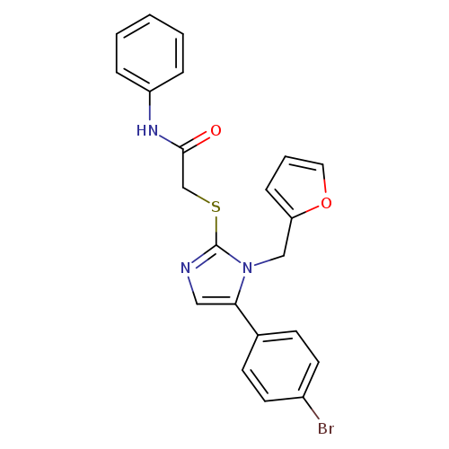 2-{[5-(4-bromophenyl)-1-[(furan-2-yl)methyl]-1H-imidazol-2-yl]sulfanyl}-N-phenylacetamide