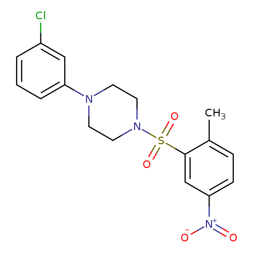 1-(3-chlorophenyl)-4-(2-methyl-5-nitrobenzenesulfonyl)piperazine