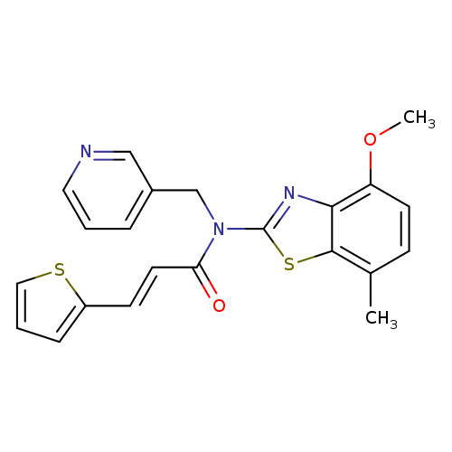 (2E)-N-(4-methoxy-7-methyl-1,3-benzothiazol-2-yl)-N-[(pyridin-3-yl)methyl]-3-(thiophen-2-yl)prop-2-enamide
