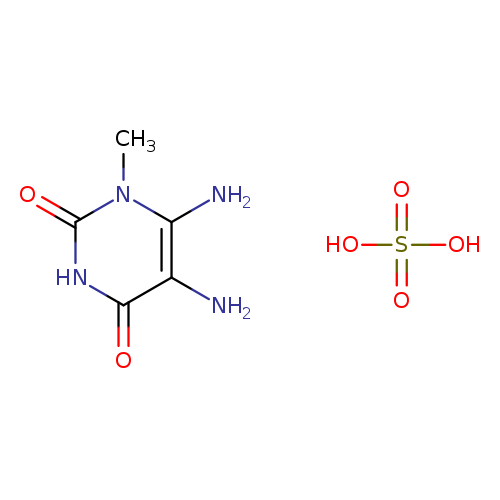 5,6-diamino-1-methyl-1,2,3,4-tetrahydropyrimidine-2,4-dione, sulfuric acid