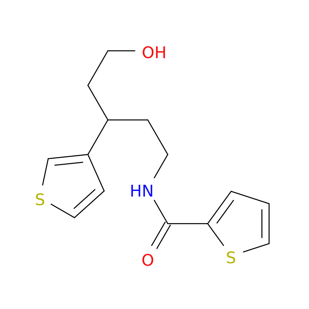 N-[5-hydroxy-3-(thiophen-3-yl)pentyl]thiophene-2-carboxamide
