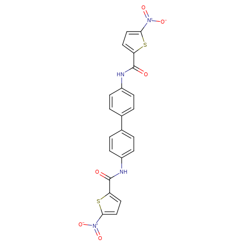 5-nitro-N-[4'-(5-nitrothiophene-2-amido)-[1,1'-biphenyl]-4-yl]thiophene-2-carboxamide