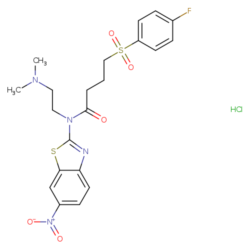 N-[2-(dimethylamino)ethyl]-4-(4-fluorobenzenesulfonyl)-N-(6-nitro-1,3-benzothiazol-2-yl)butanamide hydrochloride