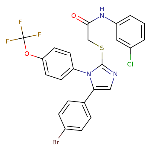2-{[5-(4-bromophenyl)-1-[4-(trifluoromethoxy)phenyl]-1H-imidazol-2-yl]sulfanyl}-N-(3-chlorophenyl)acetamide
