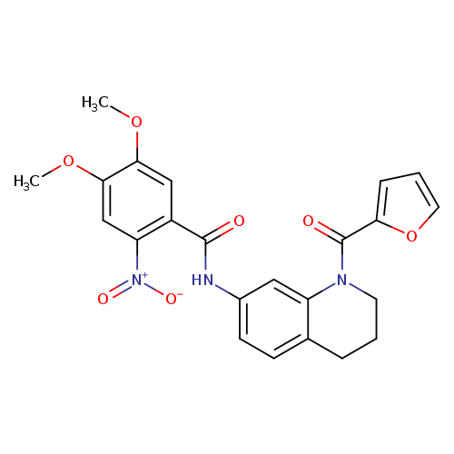 N-[1-(furan-2-carbonyl)-1,2,3,4-tetrahydroquinolin-7-yl]-4,5-dimethoxy-2-nitrobenzamide