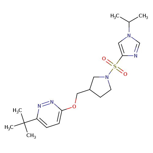 3-tert-butyl-6-[(1-{[1-(propan-2-yl)-1H-imidazol-4-yl]sulfonyl}pyrrolidin-3-yl)methoxy]pyridazine