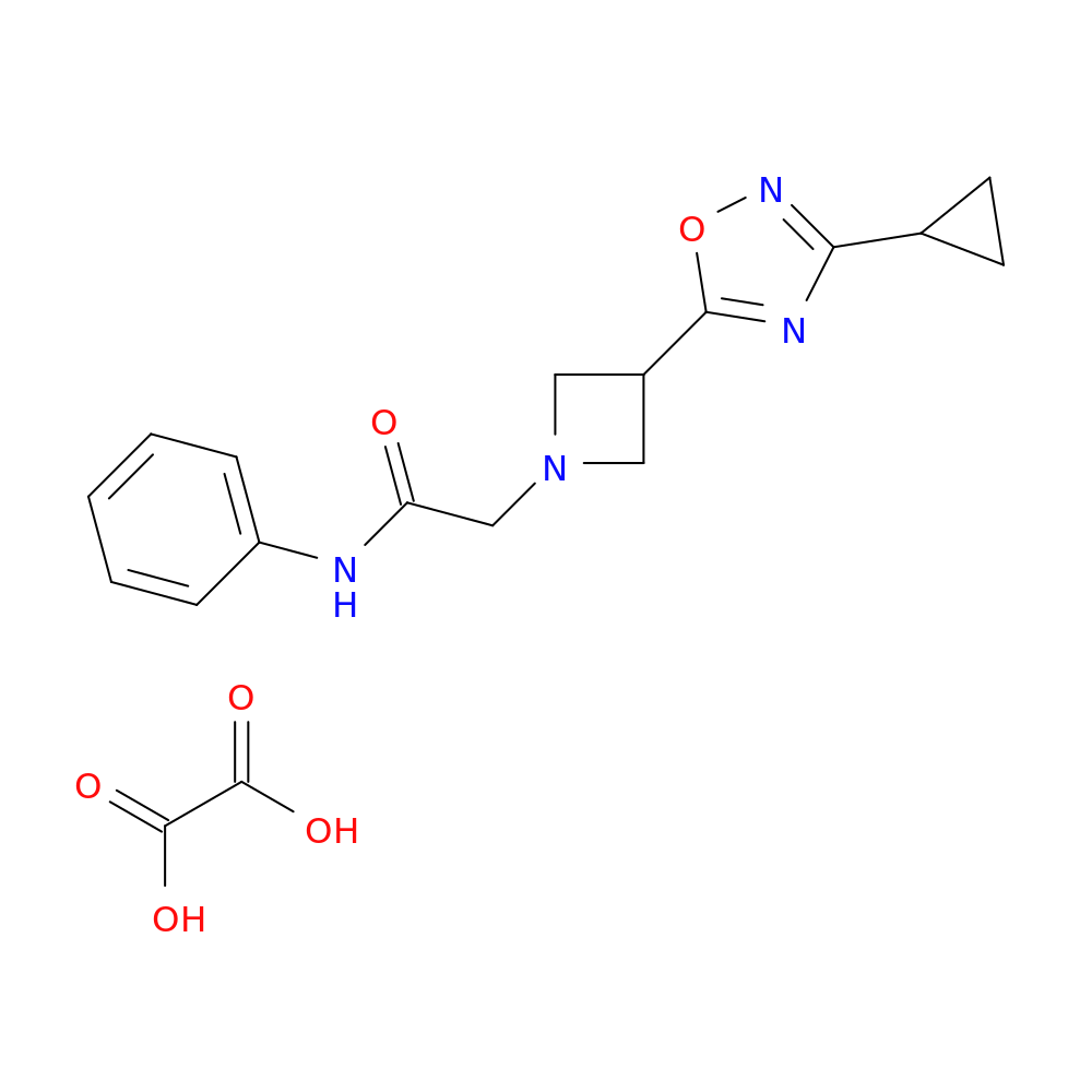 2-[3-(3-cyclopropyl-1,2,4-oxadiazol-5-yl)azetidin-1-yl]-N-phenylacetamide; oxalic acid