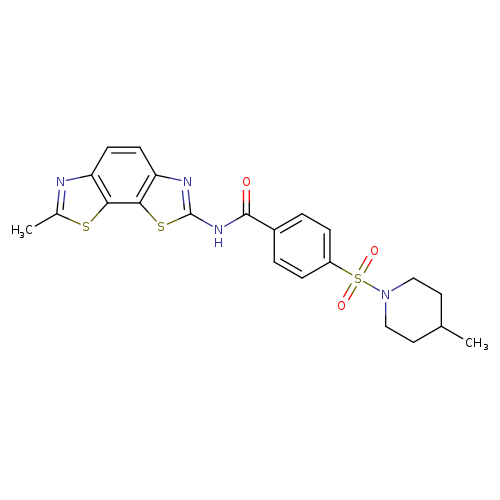 N-{11-methyl-3,12-dithia-5,10-diazatricyclo[7.3.0.0^{2,6}]dodeca-1(9),2(6),4,7,10-pentaen-4-yl}-4-[(4-methylpiperidin-1-yl)sulfonyl]benzamide