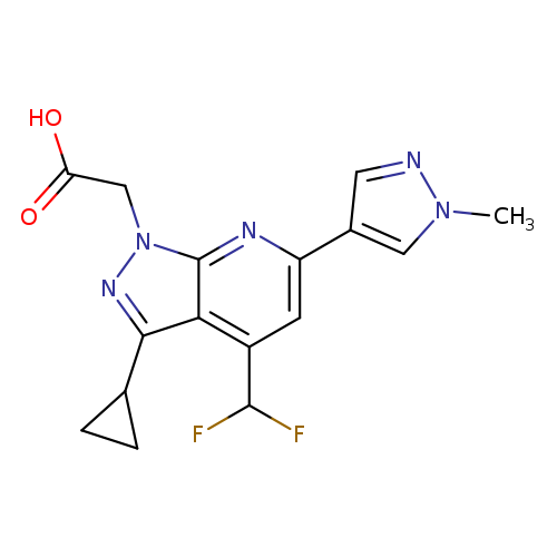 2-(3-Cyclopropyl-4-(difluoromethyl)-6-(1-methyl-1H-pyrazol-4-yl)-1H-pyrazolo[3,4-b]pyridin-1-yl)acetic acid