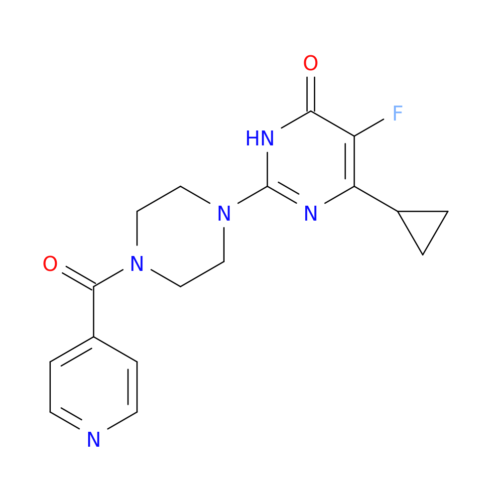 6-cyclopropyl-5-fluoro-2-[4-(pyridine-4-carbonyl)piperazin-1-yl]-3,4-dihydropyrimidin-4-one