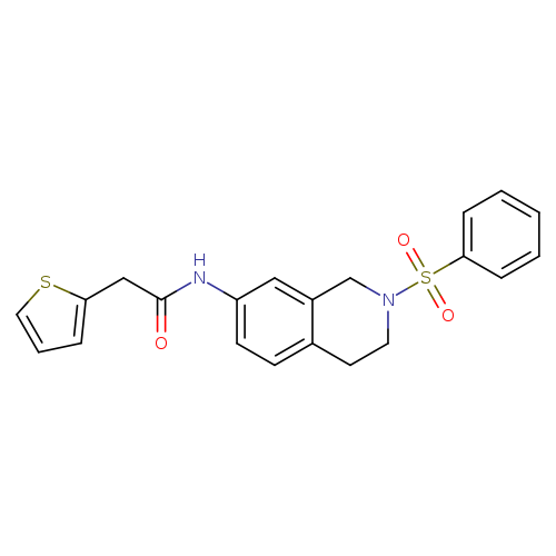 N-[2-(benzenesulfonyl)-1,2,3,4-tetrahydroisoquinolin-7-yl]-2-(thiophen-2-yl)acetamide
