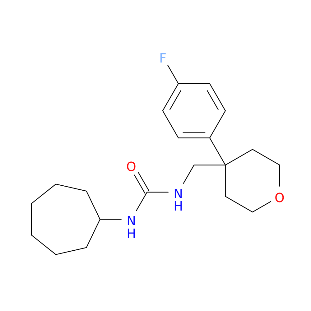 1-cycloheptyl-3-{[4-(4-fluorophenyl)oxan-4-yl]methyl}urea