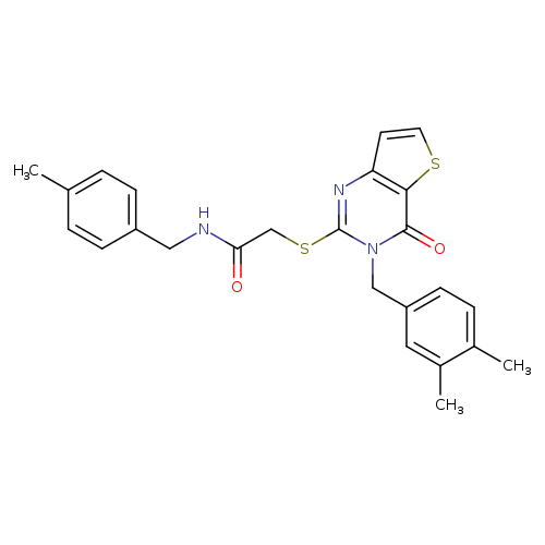 2-({3-[(3,4-dimethylphenyl)methyl]-4-oxo-3H,4H-thieno[3,2-d]pyrimidin-2-yl}sulfanyl)-N-[(4-methylphenyl)methyl]acetamide