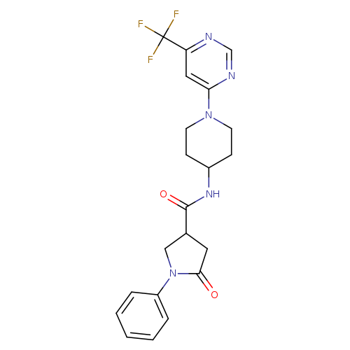 5-oxo-1-phenyl-N-{1-[6-(trifluoromethyl)pyrimidin-4-yl]piperidin-4-yl}pyrrolidine-3-carboxamide