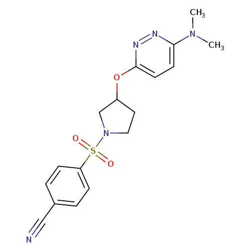 4-[(3-{[6-(dimethylamino)pyridazin-3-yl]oxy}pyrrolidin-1-yl)sulfonyl]benzonitrile