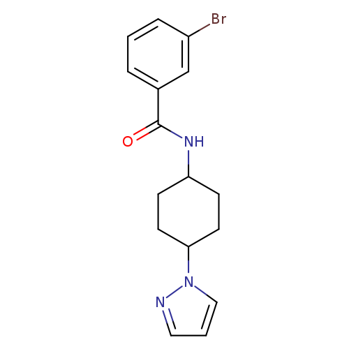 3-bromo-N-[4-(1H-pyrazol-1-yl)cyclohexyl]benzamide