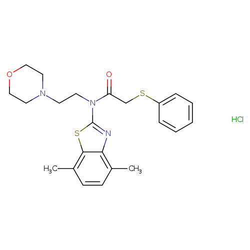 N-(4,7-dimethyl-1,3-benzothiazol-2-yl)-N-[2-(morpholin-4-yl)ethyl]-2-(phenylsulfanyl)acetamide hydrochloride