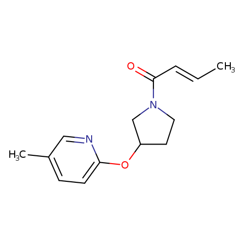 (2E)-1-{3-[(5-methylpyridin-2-yl)oxy]pyrrolidin-1-yl}but-2-en-1-one