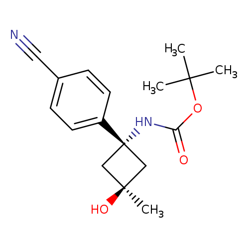 TERT-BUTYL (1R,3R)-1-(4-CYANOPHENYL)-3-HYDROXY-3-METHYLCYCLOBUTYLCARBAMATE