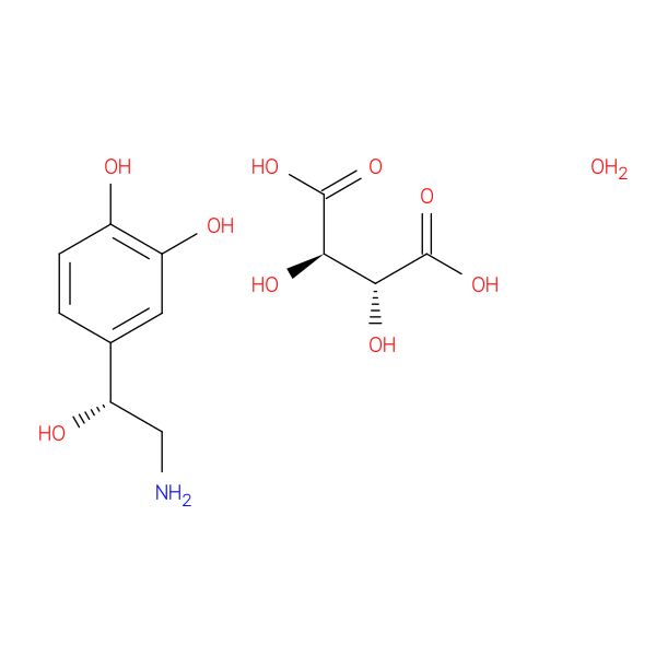 4-[(1R)-2-amino-1-hydroxyethyl]-1,2-benzenediol bitartrate monohydrate