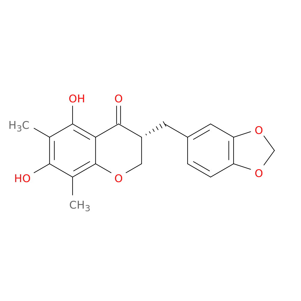 (R)-3-(Benzo[d][1,3]dioxol-5-ylmethyl)-5,7-dihydroxy-6,8-dimethylchroman-4-one