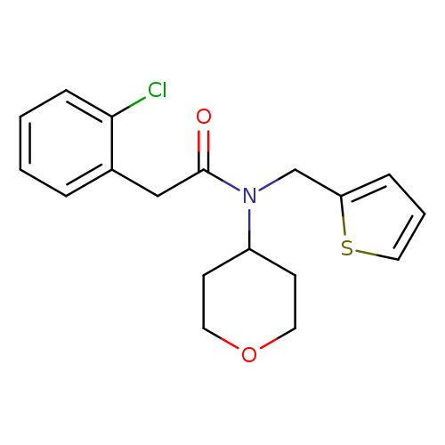 2-(2-chlorophenyl)-N-(oxan-4-yl)-N-[(thiophen-2-yl)methyl]acetamide