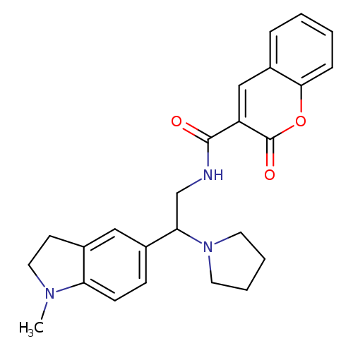 N-[2-(1-methyl-2,3-dihydro-1H-indol-5-yl)-2-(pyrrolidin-1-yl)ethyl]-2-oxo-2H-chromene-3-carboxamide