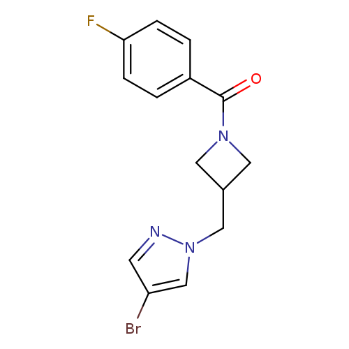 4-bromo-1-{[1-(4-fluorobenzoyl)azetidin-3-yl]methyl}-1H-pyrazole