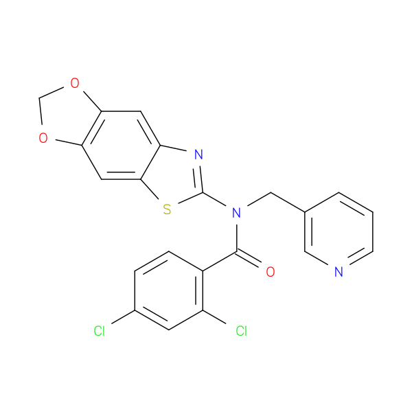 2,4-dichloro-N-{4,6-dioxa-10-thia-12-azatricyclo[7.3.0.0^{3,7}]dodeca-1(9),2,7,11-tetraen-11-yl}-N-[(pyridin-3-yl)methyl]benzamide