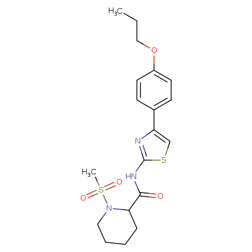 1-methanesulfonyl-N-[4-(4-propoxyphenyl)-1,3-thiazol-2-yl]piperidine-2-carboxamide