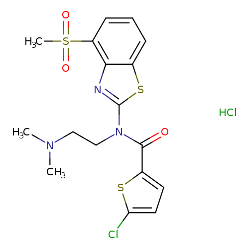 5-chloro-N-[2-(dimethylamino)ethyl]-N-(4-methanesulfonyl-1,3-benzothiazol-2-yl)thiophene-2-carboxamide hydrochloride