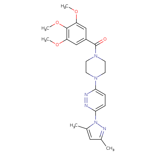 3-(3,5-dimethyl-1H-pyrazol-1-yl)-6-[4-(3,4,5-trimethoxybenzoyl)piperazin-1-yl]pyridazine
