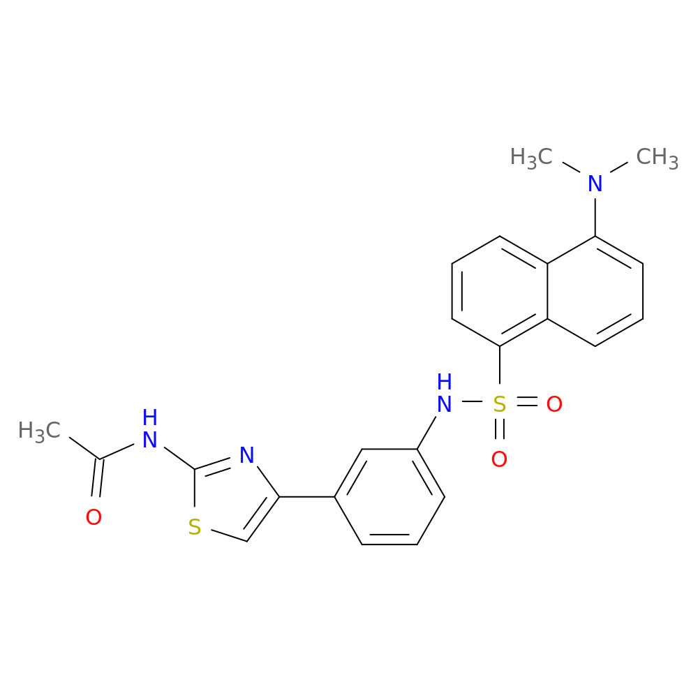 N-(4-(3-((5-(dimethylamino)naphthalene)-1-sulfonamido)phenyl)thiazol-2-yl)acetamide