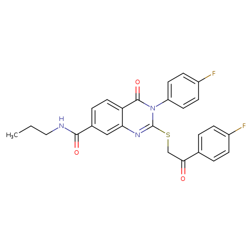 3-(4-fluorophenyl)-2-{[2-(4-fluorophenyl)-2-oxoethyl]sulfanyl}-4-oxo-N-propyl-3,4-dihydroquinazoline-7-carboxamide