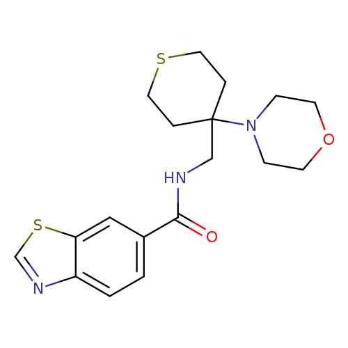 N-{[4-(morpholin-4-yl)thian-4-yl]methyl}-1,3-benzothiazole-6-carboxamide