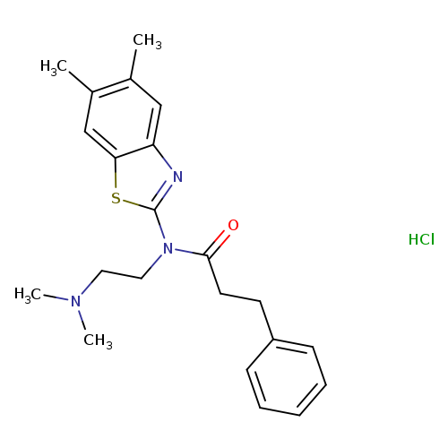 N-(5,6-dimethyl-1,3-benzothiazol-2-yl)-N-[2-(dimethylamino)ethyl]-3-phenylpropanamide hydrochloride