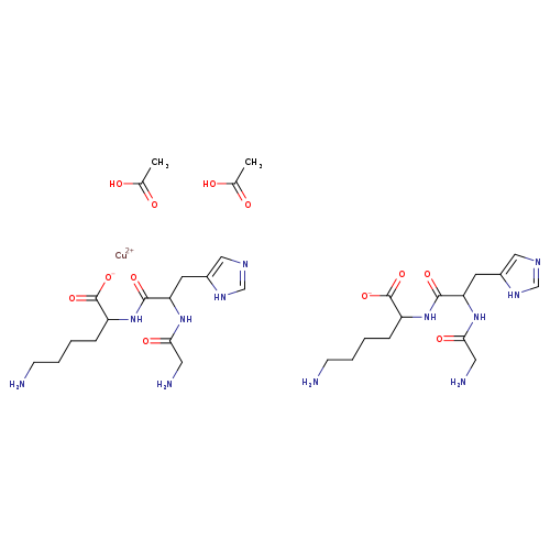 Cuprate(1-), (glycyl-L-histidyl-κN1-L-lysinato)[glycyl-κN-L-histidyl-κN,κN3-L-lysinato(2-)]-, hydrogen, acetate (1:1:2)