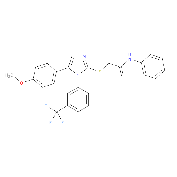 2-{[5-(4-methoxyphenyl)-1-[3-(trifluoromethyl)phenyl]-1H-imidazol-2-yl]sulfanyl}-N-phenylacetamide