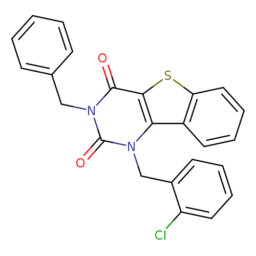 5-benzyl-3-[(2-chlorophenyl)methyl]-8-thia-3,5-diazatricyclo[7.4.0.0^{2,7}]trideca-1(9),2(7),10,12-tetraene-4,6-dione