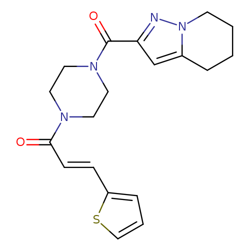 (2E)-1-(4-{4H,5H,6H,7H-pyrazolo[1,5-a]pyridine-2-carbonyl}piperazin-1-yl)-3-(thiophen-2-yl)prop-2-en-1-one