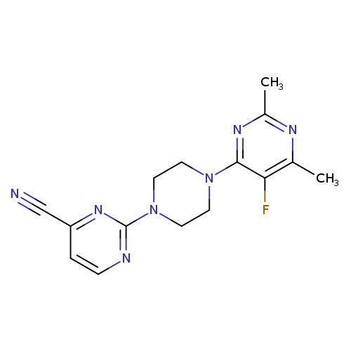 2-[4-(5-fluoro-2,6-dimethylpyrimidin-4-yl)piperazin-1-yl]pyrimidine-4-carbonitrile